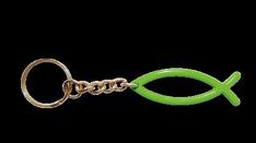 Brelok metalowy - rybka - zielony