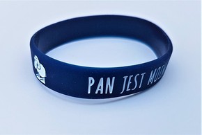 Opaska silikonowa - Pan jest pasterzem - granat