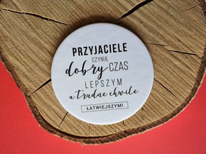 Podkładka korkowa okrągła - Przyjaciele czynią
