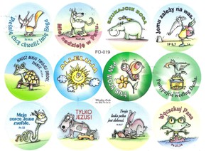 Naklejka okrągła zestaw - Pieśnią chcę chwalić