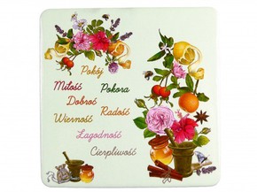 Podstawka korkowa - Pokój, miłość, pokora nowa