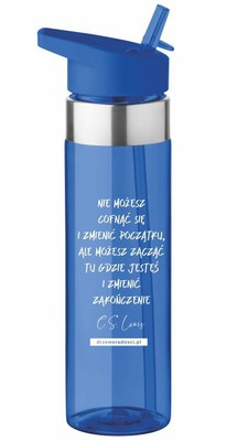 Bidon z tritanu ze słomką 650ml - niebieski -Lewis