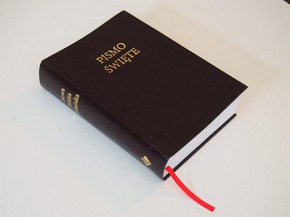 Nowa Biblia gdańska ekoskóra miękka, BRĄZ wycięcia