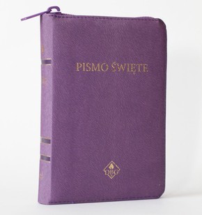 Biblia DBG - mała - PU zamek złocenia fiolet