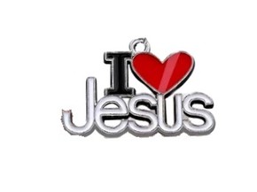 Brelok metalowy - I love Jesus