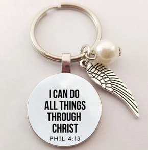 Breloczek metalowy - skrzydło - I can do all