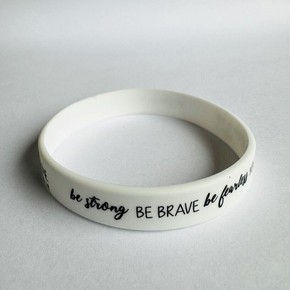 Opaska silikonowa - Be strong be brave - biały