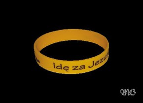 Opaska silikonowa - Idę za Jezusem -żółta