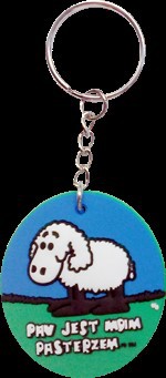 Brelok gumowy - okrągły - Pan jest pasterzem 