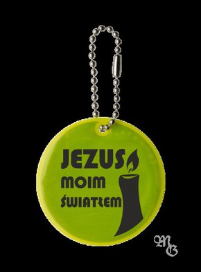 Brelok odblaskowy - Jezus moim światłem 