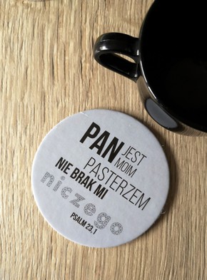 Podkładka korkowa okrągła - Pan jest moim pasterze