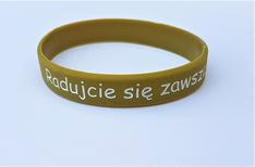 Opaska silikonowa - Radujcie się - oliwkowa 