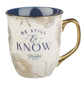 Kubek ceramiczny - Be Still and Know Blue