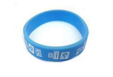 Opaska silikonowa mała - Bóg - niebieska 