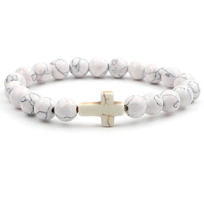 Bransoletka z krzyżykiem - marmurowa