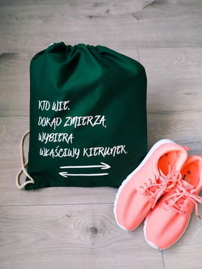Plecak płócienny - Kto wie dokąd - zielony