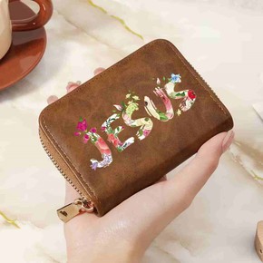 Portfel - Jesus - zamek - brązowy