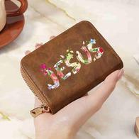 Portfel - Jesus - zamek - brązowy