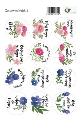 Zestaw naklejek - kwiaty