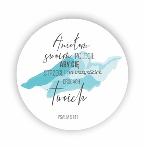 Podkładka korkowa okrągła - Aniołom swoim polecił