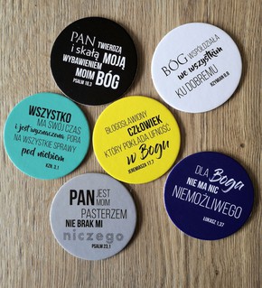 Podkładki korkowe komplet kolorowe 6szt