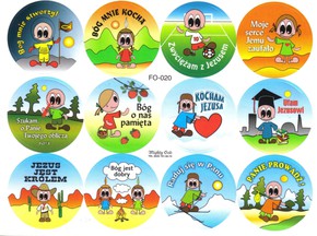 Naklejka okrągła zestaw - Bóg mnie stworzył