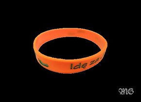 Opaska silikonowa - Idę za Jezusem - pomarańczowa