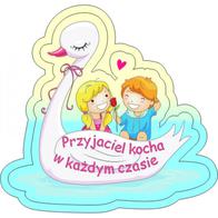 Magnes na lodówkę kształt - łabędź