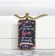 Naszyjnik metalowy wisiorek - I can do all