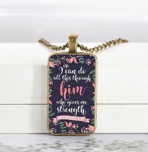 Naszyjnik metalowy wisiorek - I can do all