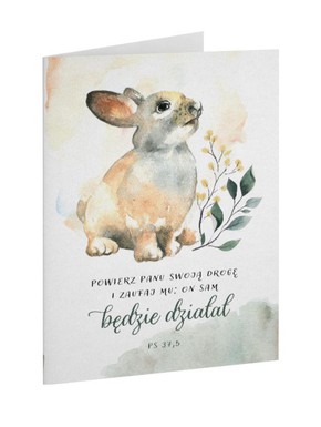 A Kartka składana - Powierz Panu - zajączek