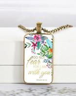Naszyjnik metalowy wisiorek - Do not fear for 
