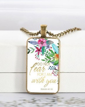 Naszyjnik metalowy wisiorek - Do not fear for 