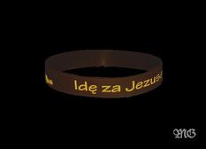 Opaska silikonowa - Idę za Jezusem - brązowa