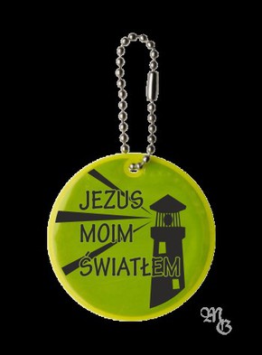 Brelok odblaskowy - Jezus moim światłem - latarnia