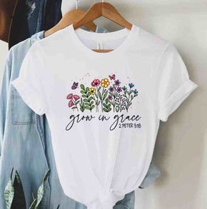 Koszulka - Grow in Grace - M - biała 