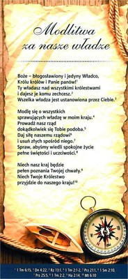 Karta proklamacja - Modlitwa za nasze władze