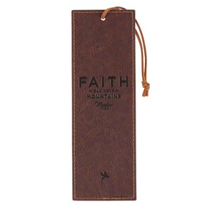 Zakładka skórzana - Faith Can Move Mountains Brown