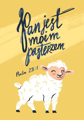 Pocztówka z kolorowanką - Pan jest moim pasterzem