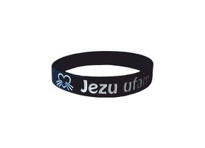 Opaska silikonowa - Jezu ufam Tobie - czarna