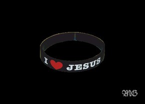 Opaska silikonowa - I love Jesus - czarna