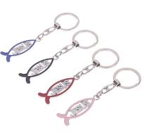 Breloczek metalowy - rybka - Jesus - czarny