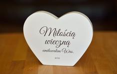 Serce ozdobne z wersetem - Miłością wieczną