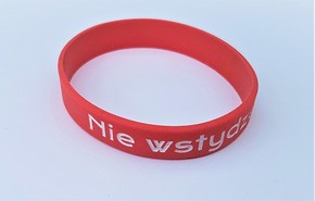 Opaska silikonowa - Nie wstydzę się - czerwona