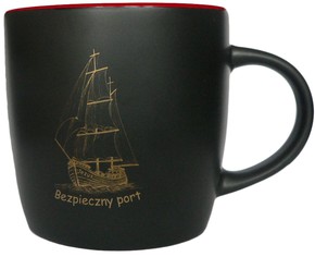 Kubek matowy - bezpieczny port - czerwony