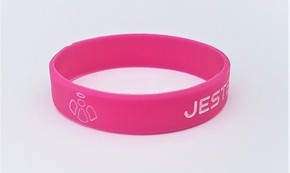 Opaska silikonowa mała - Jestem - różowa