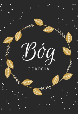 A Kartka składana - Bóg Cię kocha - złocona
