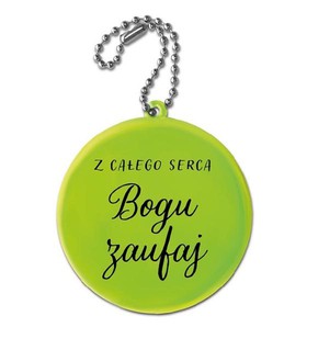 Zawieszka odblaskowa - Z całego serca Bogu zaufaj