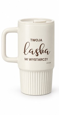 Kubek ceramiczny z pokrywką - Łaska