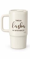 Kubek ceramiczny z pokrywką - Łaska